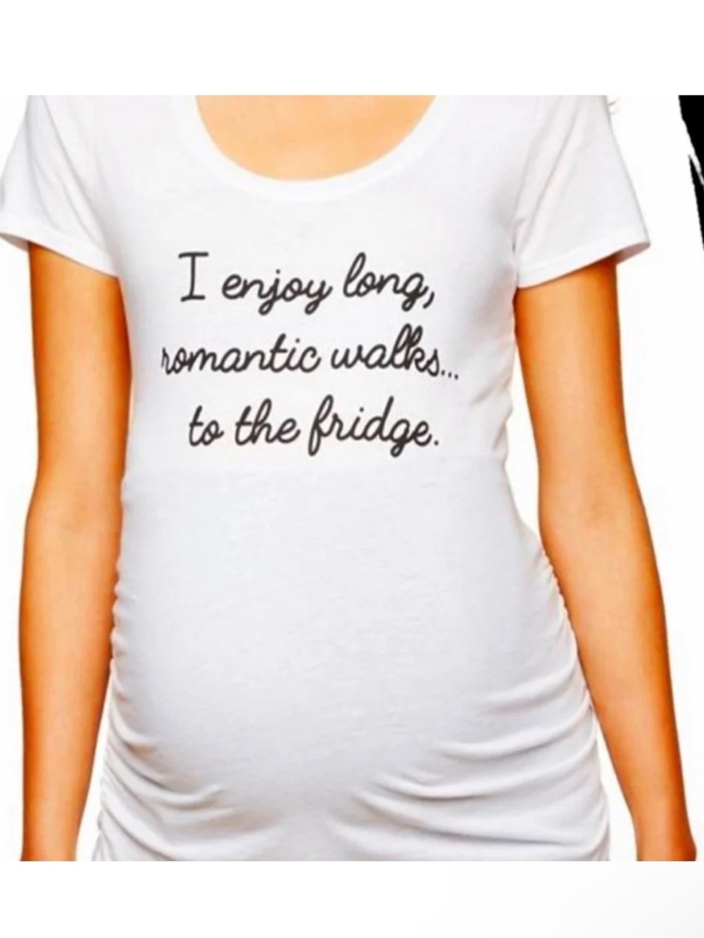 4/$15 Motherhood Maternity White Graphic Tee